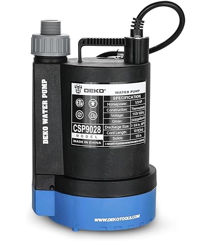 Amazon | DEKO 水中ポンプ 底部入水式 1/4HP 循環ポンプ 最大吐出量