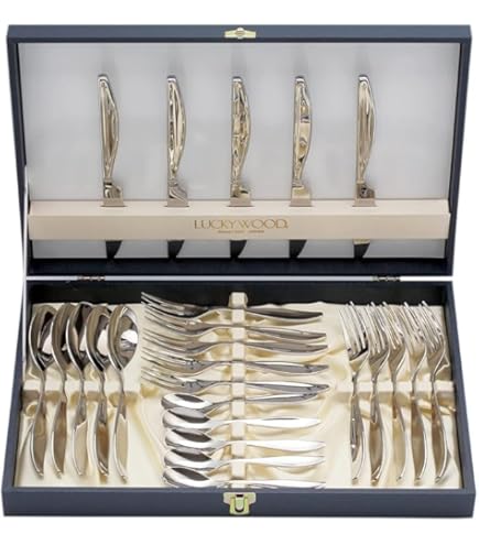 Amazon｜ラッキーウッド カトラリーセット 日本製 シルバーレーク洋白