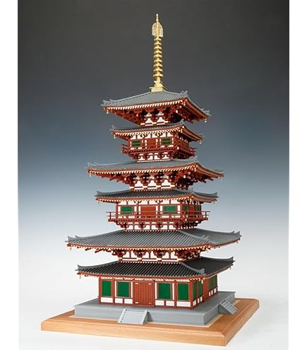 Amazon | ウッディジョー/木製建築模型 薬師寺・東塔（1/75）+塗料