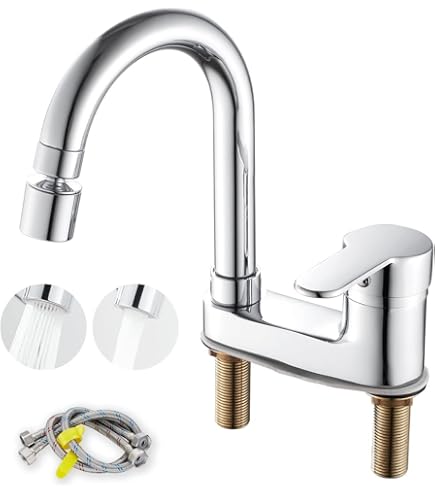 Amazon | Maynosi 洗面台蛇口 2穴洗面用水栓 洗面水栓 ツーホール式