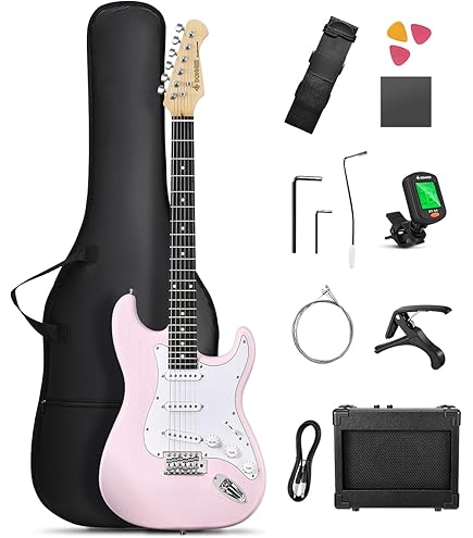 Amazon | PLAYTECH プレイテック エレキギター ST025 RED 570mm