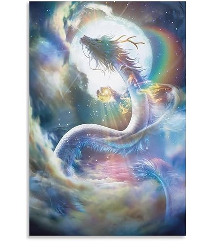 Amazon.co.jp: 新月紫紺大アート 人生が前に進むときに支えてくれる龍