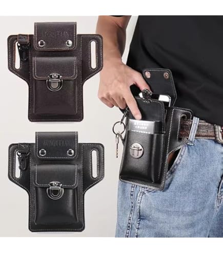 Amazon | PUレザー製スマホホルダーベルト メンズスマホケースベルト