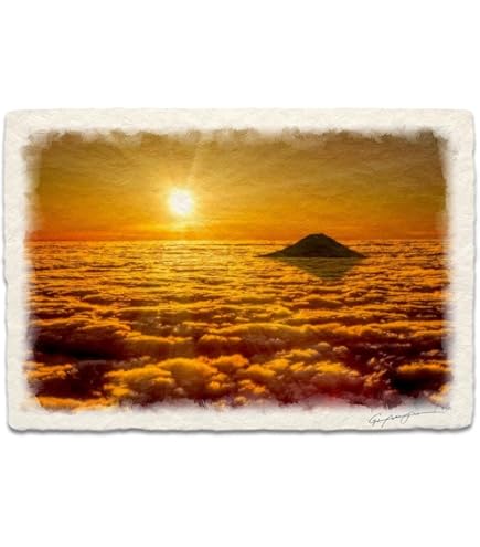 Amazon.co.jp: 並木修一郎 「 黄金富士 」 (赤富士) 油絵 ・油彩画 F4