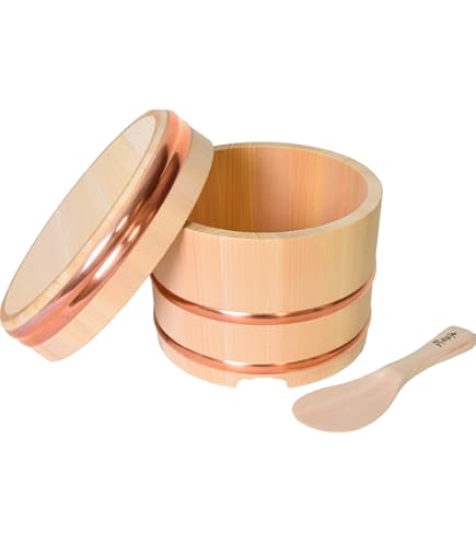 Amazon｜曲げわっぱ おひつ 3合浅型 しゃもじ大付き 栗久 秋田 お櫃