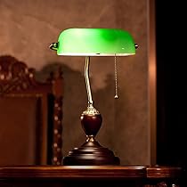 Amazon.co.jp: テーブルランプ 伝統的なバンカーランプ、アンティーク