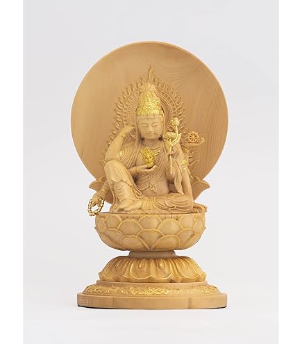 Amazon.co.jp: 極小仏 准胝観音 10.3cm（木製：ツゲ 金泥仕上）＿