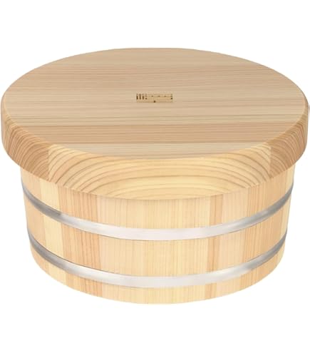 Amazon｜曲げわっぱ おひつ 3合浅型 しゃもじ大付き 栗久 秋田 お櫃