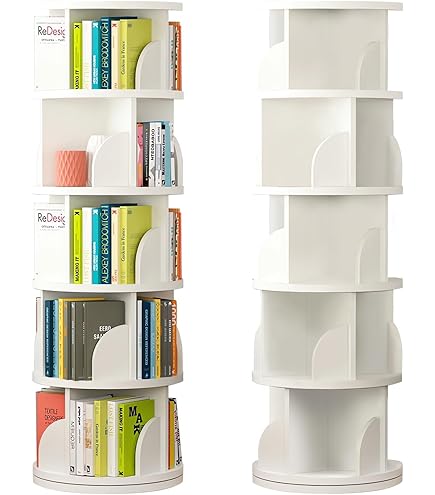 Amazon｜LeYoi 本棚 回転式 大容量 直径46CM A4紙用 高さ漫画絵本棚