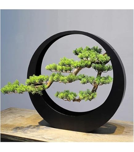 Amazon｜人工盆栽 人工松の木 グリーンフェイクツリー 鉢植え リアルな