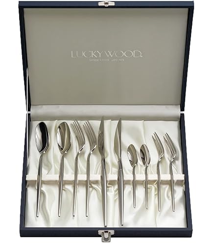 Amazon｜ラッキーウッド〈メテオラ〉10pc.ペアディナーセット シルバー