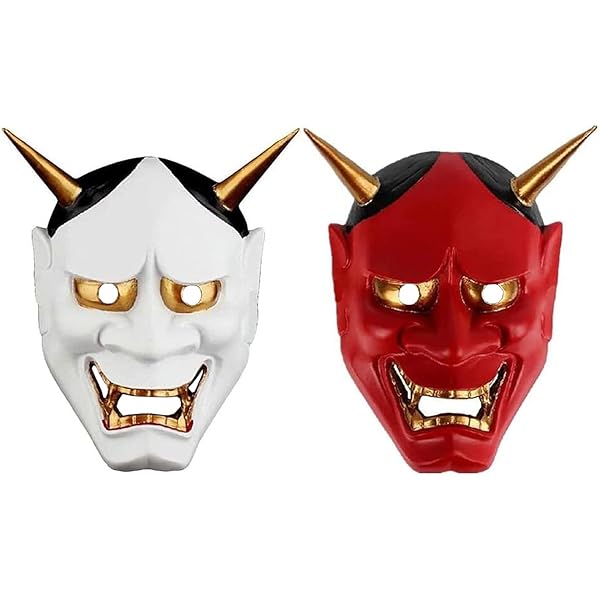Amazon | 般若 お面 おめん 御面 仮面 2個入り 鬼のお面 般若 節分 豆