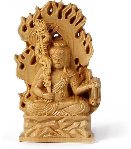 Amazon｜【仏像】 柘植木彫り 置物 三開仏 【真言宗三尊：大日如来