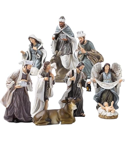 Amazon.co.jp: スノーマン キリスト降誕セット 7点 フィギュア セット