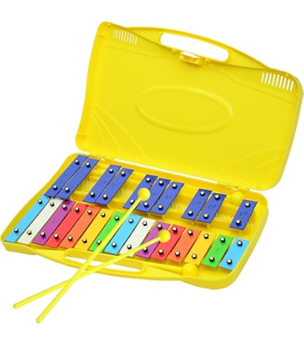 Amazon | 折り畳み 卓上 鉄琴 30音 マレット2本 収納ケース付 鍵盤