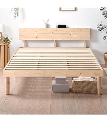 Amazon｜ベッドフレーム ダブル ダブルベッド パイプベッド コンセント