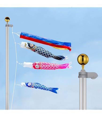 Amazon | Yescom アルミ 鯉のぼりポール 6m (3m鯉用) ロープ式 滑車
