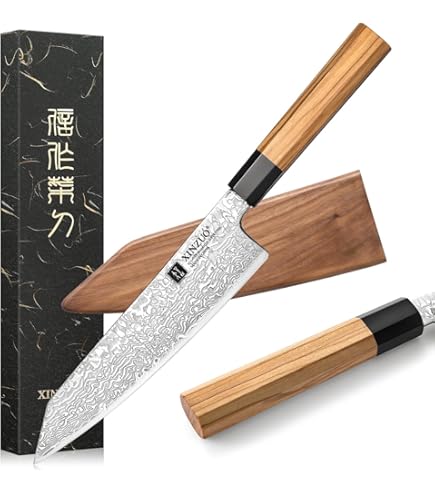 Amazon | 鍛造VG10 黒染め 切り付け 牛刀包丁 黒檀 八角柄 | ノー