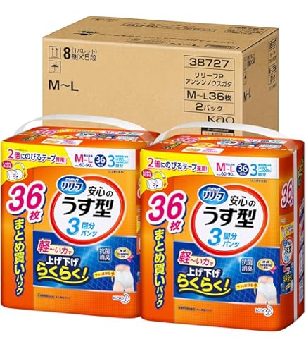 Amazon | リリーフ 【旧パッケージ】 パンツタイプ 安心のうす型 M~L