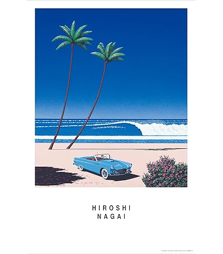 Amazon.co.jp: トライエックス ポスター 永井博/WHITE CAR AND THE