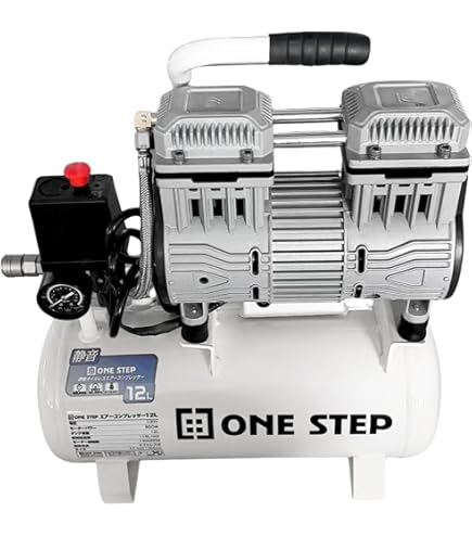 Amazon | オイルレス・ミニエアーコンプレッサーファン付＆エアー