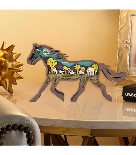 Amazon.co.jp: 馬 置物 風水 馬の装飾 インテリア装飾 飾り物 風水