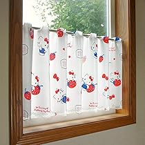 Amazon｜のれん工房 カフェカーテン ハローキティ ハピネスガール 幅