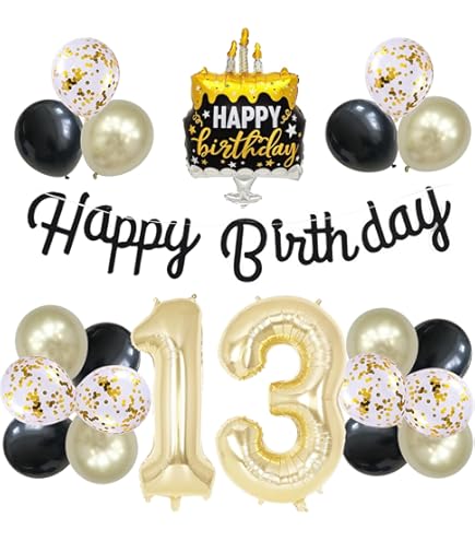Amazon | HAPPY BIRTHDAY 誕生日 バルーン 風船 飾り 付け セット 13歳