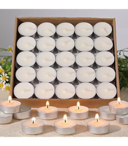 Amazon.co.jp: ティーライトキャンドル クリアカップ 燃焼 約4時間