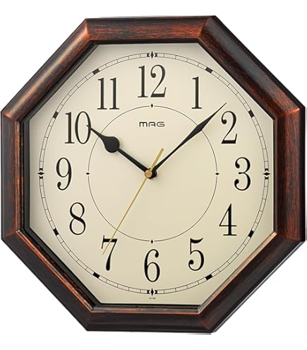 Amazon.co.jp: CASIO(カシオ) 掛け時計 電波 ブラウン 直径23.5cm