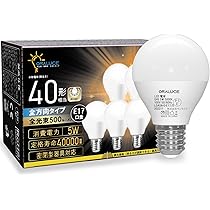 Amazon | ORALUCE LED電球 E17 口金 40W形相当 昼白色 ミニクリプトン