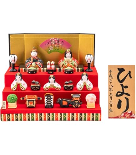 Amazon | 1 ひな祭り ひな壇 三段飾り ミニオブジェ ディスプレイ