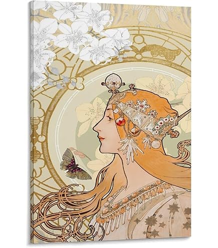 Amazon.co.jp: ポスター アルフォンス ミュシャ『四つの時の流れ 朝 昼