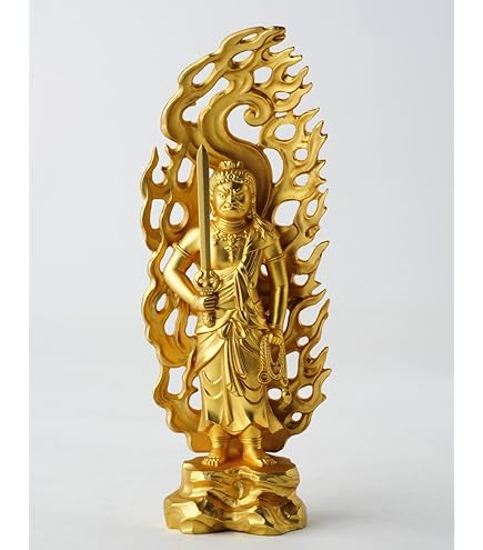 Amazon｜大元帥明王 木彫り仏像 桧木 立像 6面8臂 高さ38CM (Color : 2