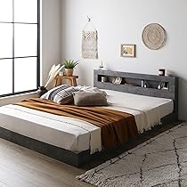 Amazon｜RASIK ベッド セミダブル フレームのみ ストーングレー すのこ