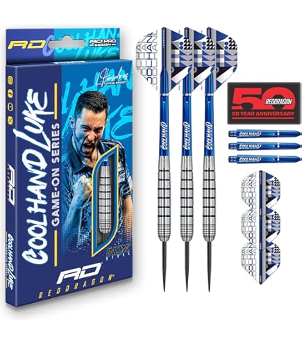 RED DRAGON Luke Humphries Coolhand 22g Brass Darts Set with