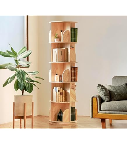 Amazon｜回転式本棚3段 A4判が入る回転式書棚 カタログ・雑誌の整理に