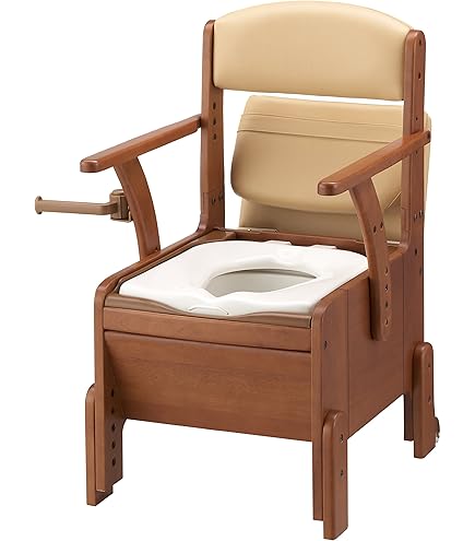 Amazon | リッチェル 木製トイレ きらく コンパクト 肘掛跳ね上げ 普通