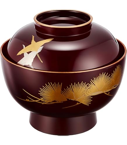 Amazon.co.jp: CK24輪島塗木製漆器蔦金蒔絵黒塗椀二客切金伝統工芸品漆