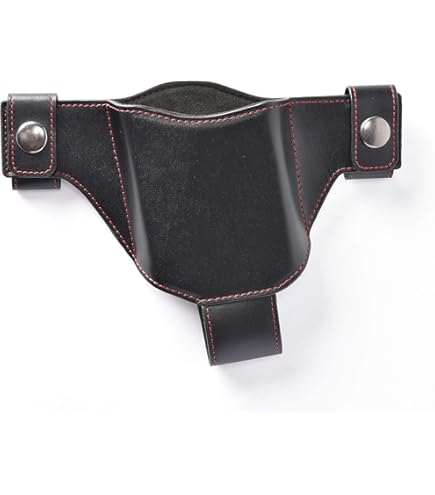 Amazon | スマホ専用本革製ホルスター(右用)ブラック(黒ステッチ) | M