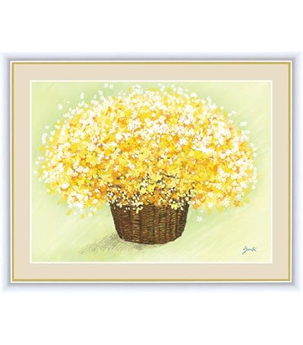 Amazon.co.jp: イエローブーケ 額 花 黄色 風水 金運 インテリア