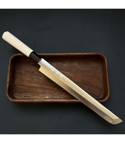 Amazon | 柳刃尺 柳刃300 手作り包丁柄 牛角 黒檀 唐木 高級銘木 和
