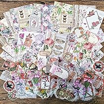 Amazon.co.jp: コラージュ 素材 シール 詰め合わせ 人気 GUAN フレーク