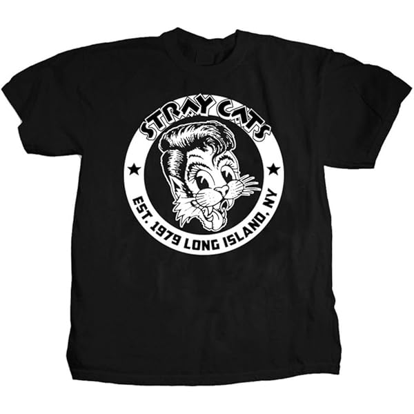 Amazon.com: Stray Cats T Shirt Cat band Logo new Official Mens