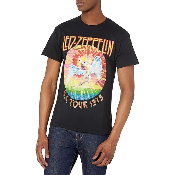 Amazon.com: Led Zeppelin Usa Tour 1975 Official Mens Black T Shirt