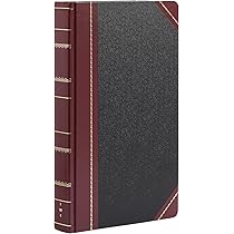 STAPLES Black Ledger Book, Hardbound Accounting Record Book with