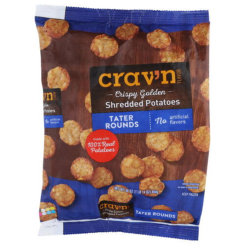 Crav'n Flavor Crispy Golden Tater Rounds Shredded Potatoes - 30