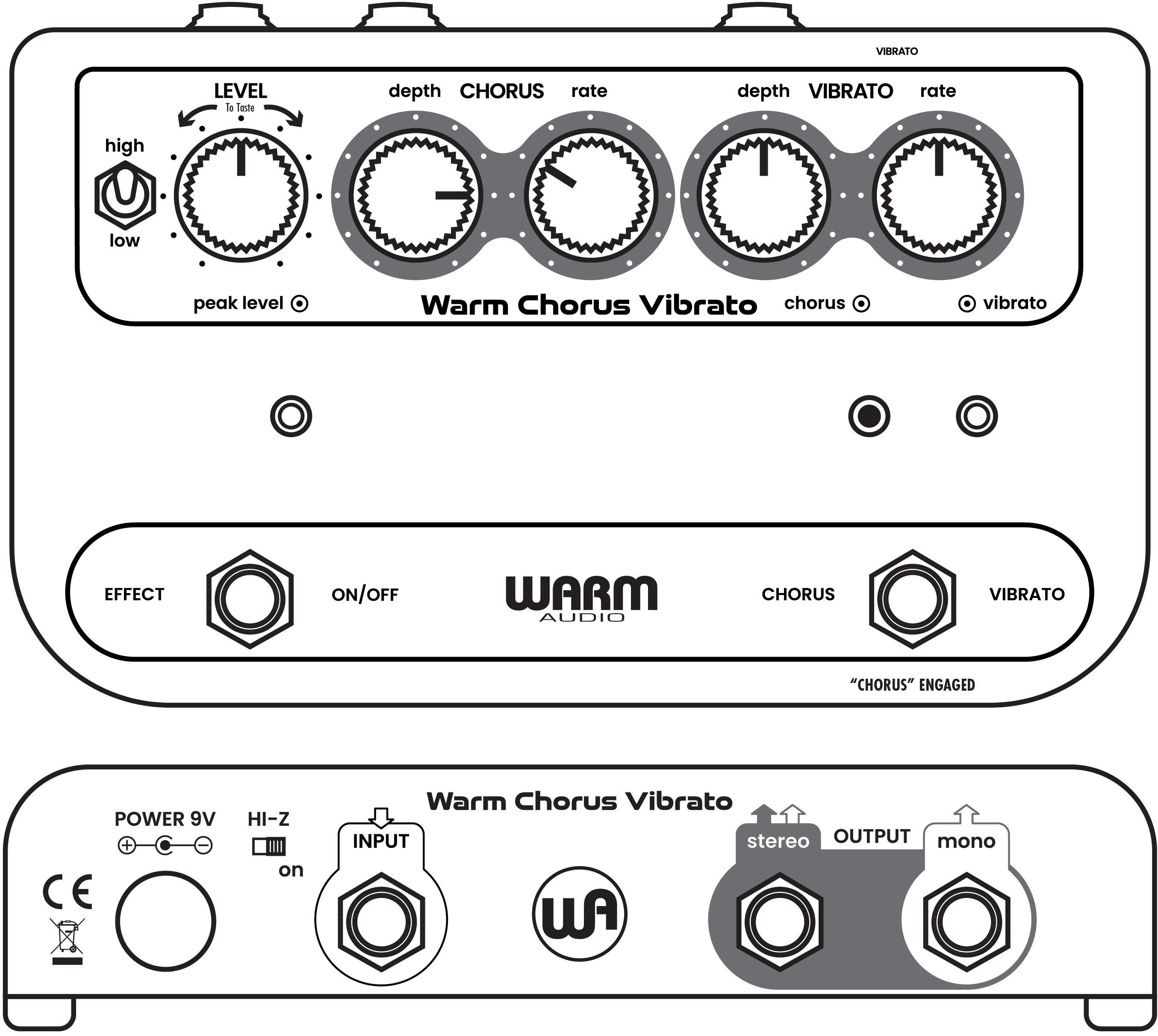 Warm Audio WA-C1 Chorus Vibrato Pedal - CE-1 Style Analog Chorus Pedal