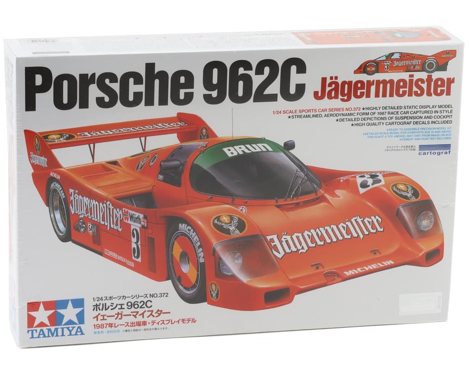 Tamiya 1/24 Porsche 962C Jagermeister Plastic Model Kit [TAM24372