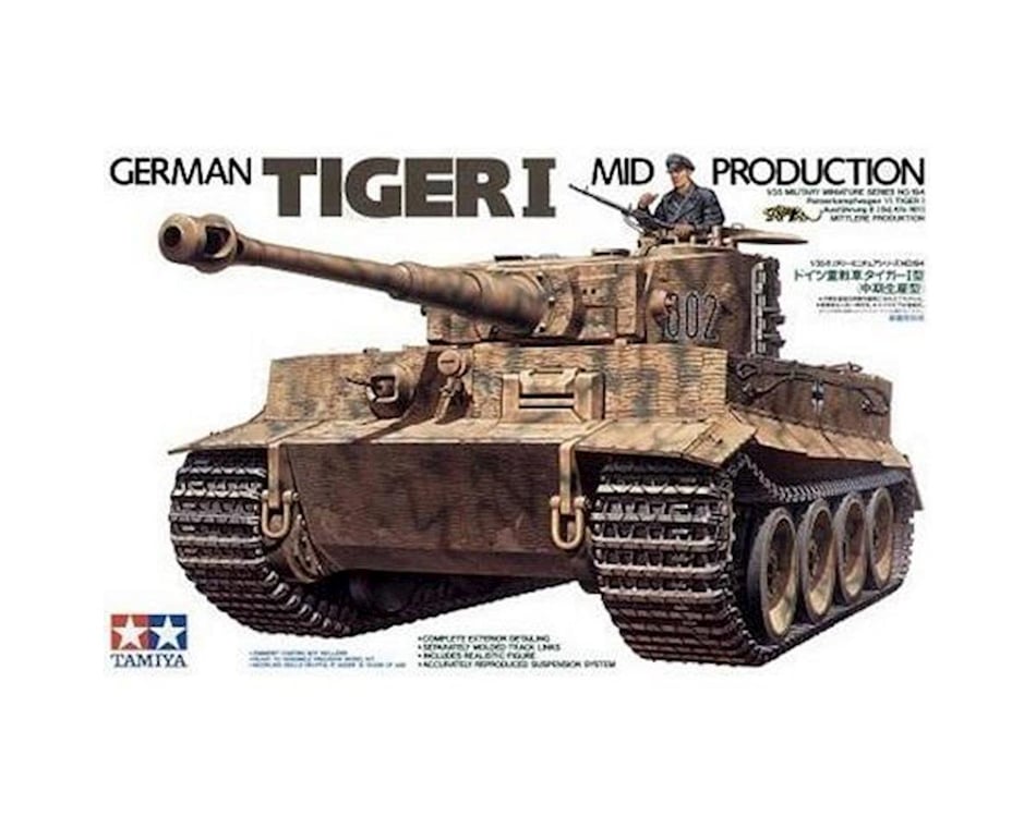 Tamiya Tiger I Mid Production 1/35 Tank Model Kit [TAM35194